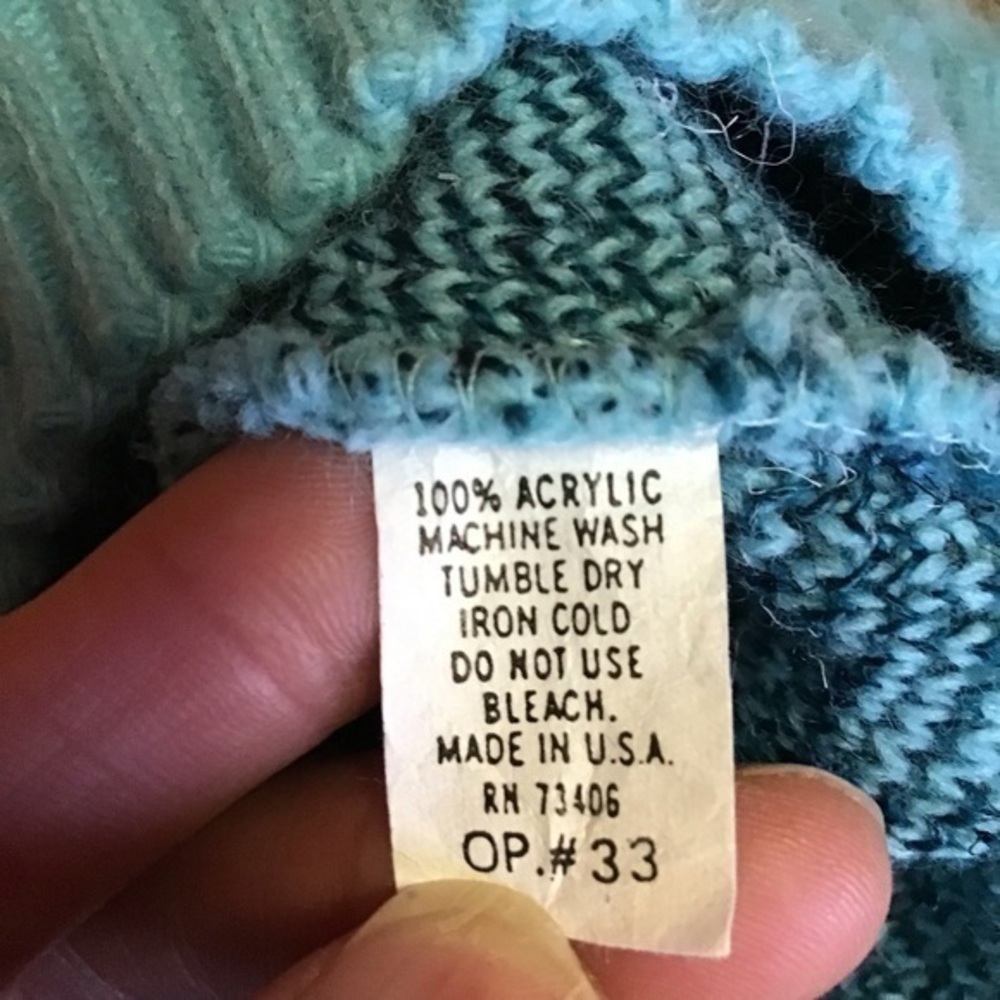 GUC✨ JESSICA SCOTT vintage women's large blue 90s flowers sweater - Picture 3 of 8